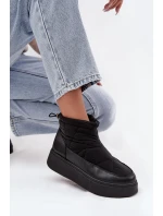 Dámské zimní boty na platformě vyhřívané kožešinkou černé Tahlira