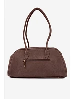 Eko semišová kabelka s přívěskem tmavohnědá Noelia
