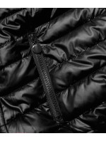 Oboustranná černá dámská bunda typu "beránek" (H-989-01)