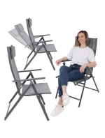 ZAHRADNÍ SEDADLA 57x68x106CM 2xTEXTLINE 7 POLOH SADA S OPĚRKOU HLAVY.2 ks