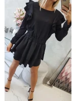 Šaty se svislými volány černé Šaty se svislými volány černé