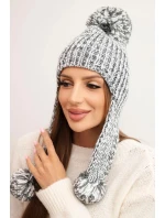 Dámská čepice s ušima Emma K343 grafitová