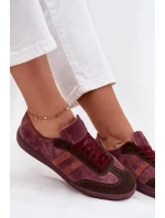 Zazoo N1068 Semišové Nízké Dámské Tenisky Bordó