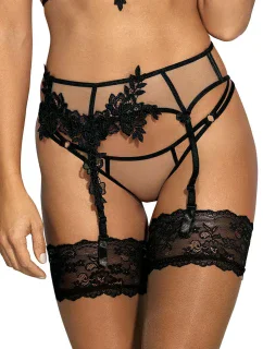 Podvazkový pás V-8842 béžovo-černý - Axami