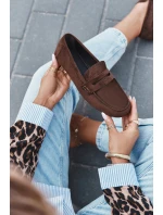 Dámské loafersy mokasíny s plochou podrážkou Roseline – tmavě hnědé