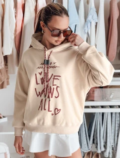 Dámská mikina oversize LOVEWILL béžová FashionStreet BY1471