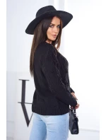 Svetr s pleteninou černý