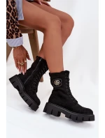 Zateplené workery dámské s ozdobou černé Melisse Zateplené workery dámské s ozdobou černé Melisse