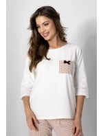 Dámské pyžamo Eliza Ecru s béžovou - Momenti Per Me