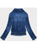 Tmavě modrá dámská džínová netopýří bunda (5668-K)
