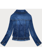 Tmavě modrá dámská džínová netopýří bunda (5668-K)