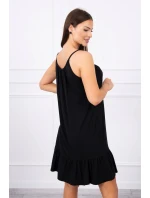 Šaty s tenkým páskem černé