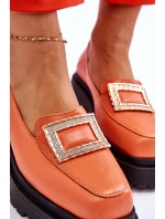 Pohodlné kožené mokasíny oranžové Agathę Pohodlné kožené mokasíny oranžové Agathę