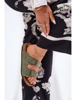 Dámské Semišové Sandály S Přezkami Big Star RR274A393 Zelené