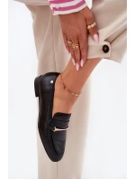 Kožené Polobotky Mokasiny Dámské Maciejka K6809-01 Černé