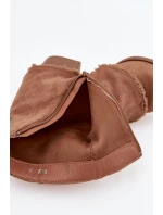 Dámské kotníkové botky na podpatku Idalia – světle hnědé Dámské kotníkové botky na podpatku Idalia – světle hnědé