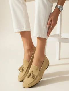 Dámské žluté semišové mokasíny FashionStreet ZY1339