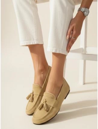 Dámské žluté semišové mokasíny FashionStreet ZY1339