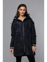 Tenká černá dámská bunda s ozdobnou lemovkou (B8145-1) Tenká černá dámská bunda s ozdobnou lemovkou (B8145-1)
