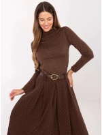 Elegantní hnědá maxi sukně v ozdobném provedení (19720)