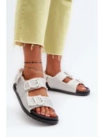 Dámské bílé zdobené džínové sandály Irmale