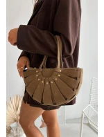 Kabelka z přírodního semiše béžová Tialine