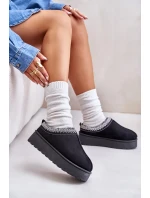 Sněhule Dámské Na Platformě Zateplené Kožíškem Černé Remenia Sněhule Dámské Na Platformě Zateplené Kožíškem Černé Remenia