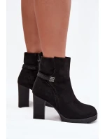 Dámské kotníkové boty Zayna na sloupku – černé
