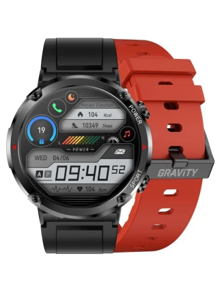 Chytré hodinky Gravity GT21-6 + červený silikonový řemínek Chytré hodinky Gravity GT21-6 + červený silikonový řemínek