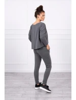 Souprava s oversize halenkou v grafitové barvě Souprava s oversize halenkou v grafitové barvě