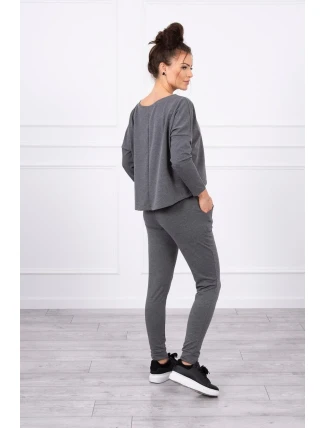 Souprava s oversize halenkou v grafitové barvě Souprava s oversize halenkou v grafitové barvě