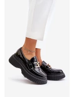 Zazoo 20176 Lakované Polobotky Mokasíny Dámské Z Přírodní Kůže Tmavě Zelené