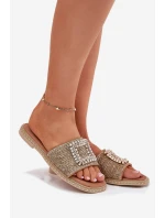 Dámské Plátěné Sandály S Pletením A Dekorací Béžové Artiker 56C1337
