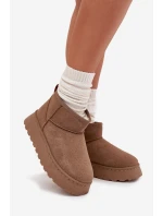 Dámské Sněhule Na Platformě Zateplené Kožíškem Khaki Vesirae