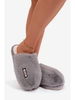 Kožešinové dámské pantofle šedé Belinna