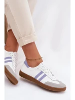 Zazoo N1068 Kožené Nízké Dámské Tenisky Bílomodré