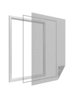 MOSKYTIÉRA DO OKNA 150X180 BÍLÝ POLYESTER + PÁSEK NA SUCHÝ ZIP