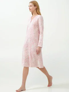 Vamp - Růžová noční košile s leopardím potiskem 21394 - Vamp