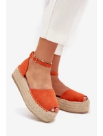 Dámské espadrilky na platformě s pletením oranžové Selise Dámské espadrilky na platformě s pletením oranžové Selise