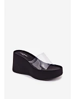 Dámské sandály na platformě s průhledným páskem Černé Zolretia