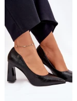 Dámské lodičky na širokém podpatku Vinceza – černé Dámské lodičky na širokém podpatku Vinceza – černé