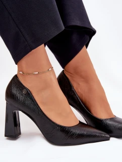 Dámské lodičky na širokém podpatku Vinceza – černé