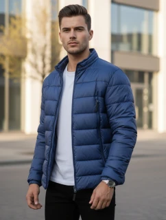 FashionStreet pánská tmavě modrá prošívaná bunda TX4446