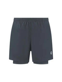 Rogelli pánské kraťasy 2 v 1 ESSENTIAL šedé 3XL