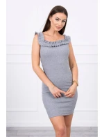 Španělské šaty s volánky šedé