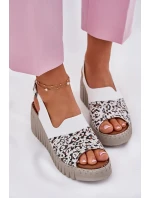 Dámské Sandály Z Přírodní Kůže Na Klínu Bílé Artiker 56C0958