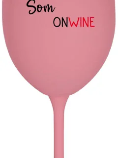 NIE SOM ONLINE SOM ONWINE - ružový pohár na víno 350 ml