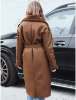 Dámský zimní kabát CHICFROST dlouhý hnědý kožený FashionStreet TY4992 Dámský zimní kabát CHICFROST dlouhý hnědý kožený FashionStreet TY4992