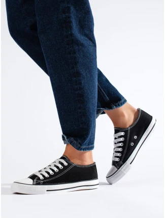 Krásné dámské černé  tenisky bez podpatku