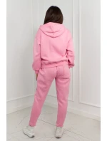 Zateplená sada mikinových + kalhot světle růžová